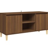 VidaXL Tv-meubel met houten poten 103,5x35x50 cm bruin eikenkleur