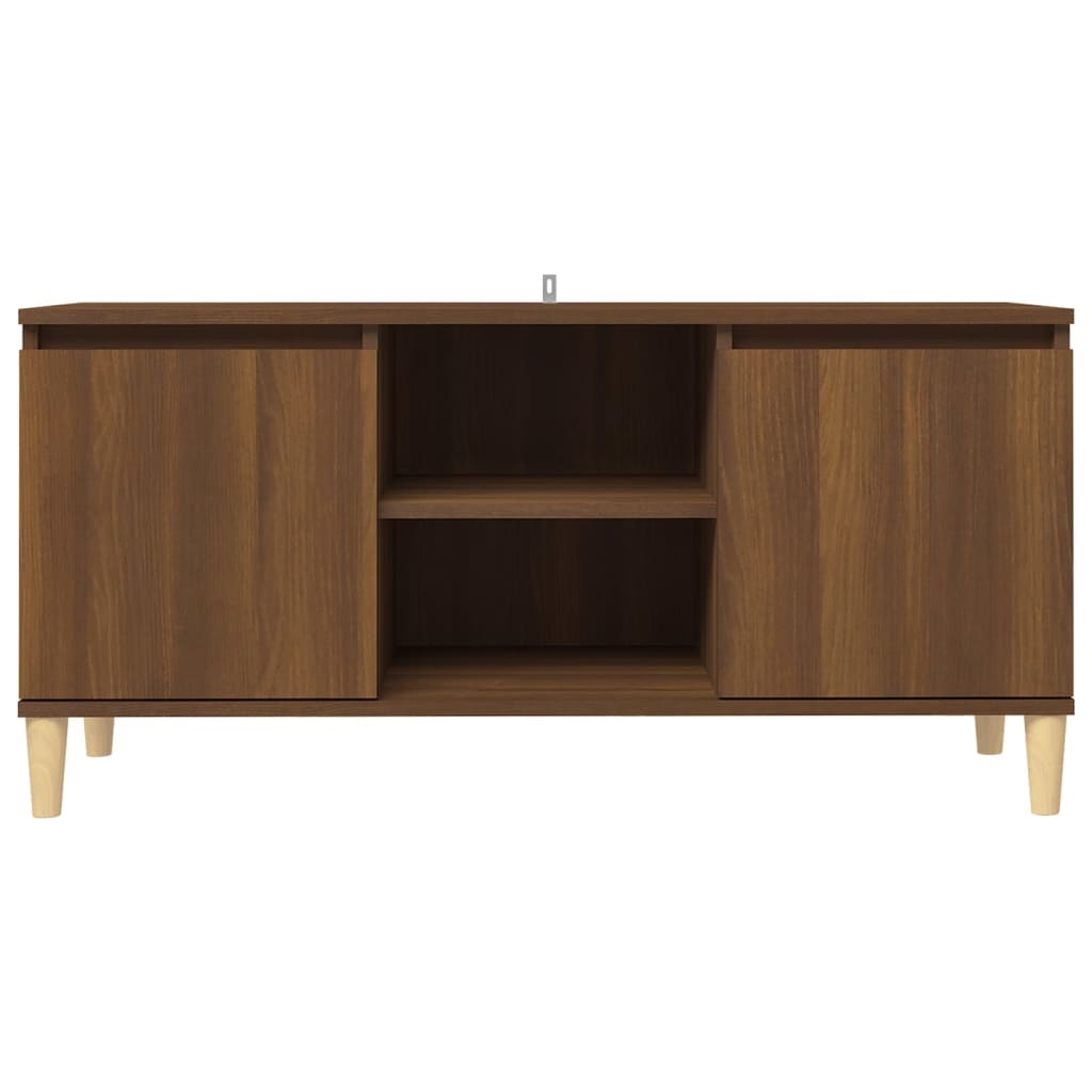 VidaXL Tv-meubel met houten poten 103,5x35x50 cm bruin eikenkleur