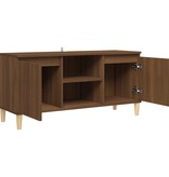 VidaXL Tv-meubel met houten poten 103,5x35x50 cm bruin eikenkleur