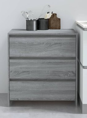 VidaXL Dressoir 70x41x75 cm bewerkt hout grijs sonoma eikenkleurig