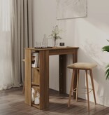 VidaXL Bartafel met schap 102x50x103,5 cm bewerkt hout bruin eiken