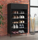 VidaXL Schoenenkast 60x35x105 cm bewerkt hout zwart
