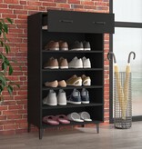 VidaXL Schoenenkast 60x35x105 cm bewerkt hout zwart