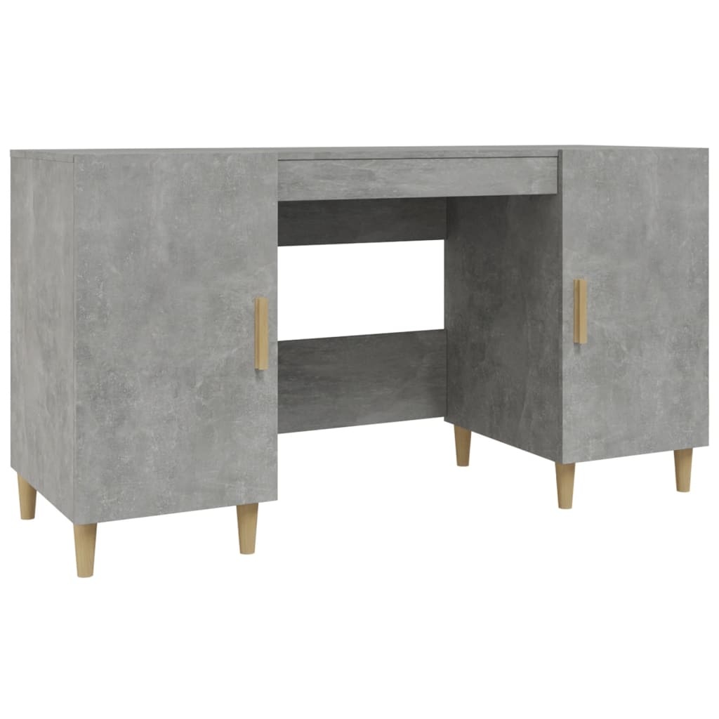 VidaXL Bureau 140x50x75 cm bewerkt hout betongrijs