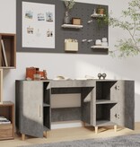 VidaXL Bureau 140x50x75 cm bewerkt hout betongrijs