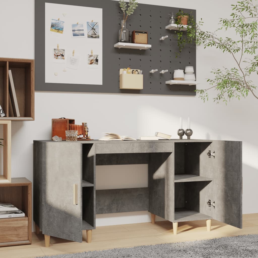 VidaXL Bureau 140x50x75 cm bewerkt hout betongrijs