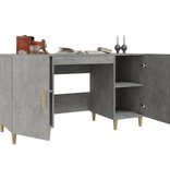 VidaXL Bureau 140x50x75 cm bewerkt hout betongrijs