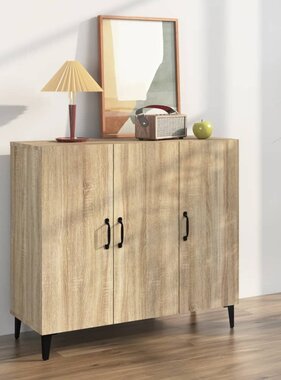 VidaXL Dressoir 90x34x80 cm bewerkt hout sonoma eikenkleurig