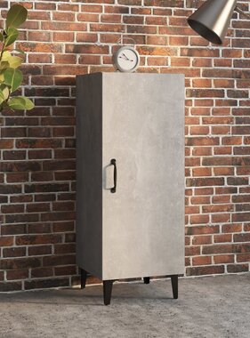 VidaXL Dressoir 34,5x34x90 cm bewerkt hout betongrijs