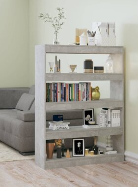 VidaXL Boekenkast/kamerscherm 100x30x135 cm betongrijs