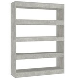VidaXL Boekenkast/kamerscherm 100x30x135 cm betongrijs