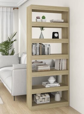 VidaXL Boekenkast/kamerscherm 80x30x198 cm bewerkt hout sonoma eiken