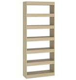 VidaXL Boekenkast/kamerscherm 80x30x198 cm bewerkt hout sonoma eiken