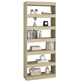 VidaXL Boekenkast/kamerscherm 80x30x198 cm bewerkt hout sonoma eiken