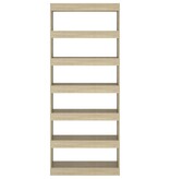 VidaXL Boekenkast/kamerscherm 80x30x198 cm bewerkt hout sonoma eiken