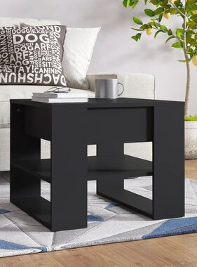 VidaXL Salontafel 55,5x55x45 cm bewerkt hout zwart