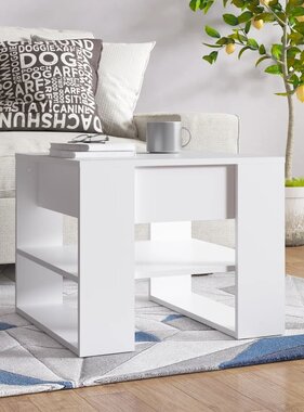 VidaXL Salontafel 55,5x55x45 cm bewerkt hout wit