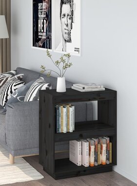 VidaXL Boekenkast 60x35x71 cm massief grenenhout zwart