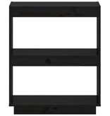 VidaXL Boekenkast 60x35x71 cm massief grenenhout zwart