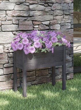 VidaXL Plantenbak 70x31x70 cm massief grenenhout grijs