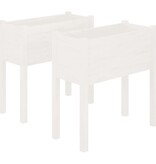 VidaXL Plantenbakken 2 st 70x31x70 cm massief grenenhout wit