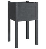 VidaXL Plantenbak 40x40x70 cm massief grenenhout grijs