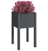 VidaXL Plantenbak 40x40x70 cm massief grenenhout grijs