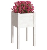 VidaXL Plantenbak 40x40x70 cm massief grenenhout wit