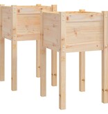 VidaXL Plantenbakken 2 st 40x40x70 cm massief grenenhout