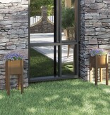 VidaXL Plantenbakken 2 st 31x31x70 cm massief grenenhout honingbruin