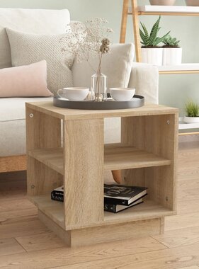 VidaXL Salontafel 40x40x43 cm bewerkt hout sonoma eikenkleurig