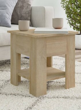 VidaXL Salontafel 40x40x42 cm bewerkt hout sonoma eikenkleurig