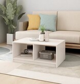 VidaXL Salontafel 75x50x33,5 cm massief grenenhout wit