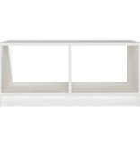 VidaXL Salontafel 75x50x33,5 cm massief grenenhout wit