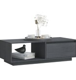 VidaXL Salontafel 110x50x33,5 cm massief grenenhout grijs