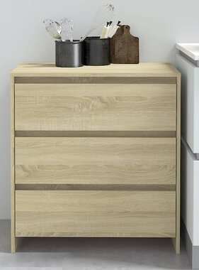 VidaXL Dressoir 70x41x75 cm bewerkt hout sonoma eikenkleurig