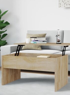 VidaXL Salontafel 80x50,5x41,5 cm bewerkt hout sonoma eikenkleurig