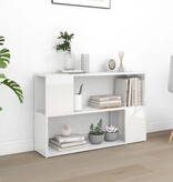 VidaXL Boekenkast 100x24x63 cm bewerkt hout hoogglans wit