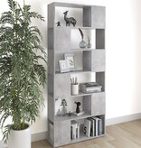 VidaXL Boekenkast/kamerscherm 80x24x186 cm bewerkt hout betongrijs