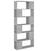 VidaXL Boekenkast/kamerscherm 80x24x186 cm bewerkt hout betongrijs