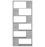 VidaXL Boekenkast/kamerscherm 80x24x186 cm bewerkt hout betongrijs