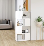 VidaXL Boekenkast/kamerscherm 60x24x124,5 cm bewerkt hout wit