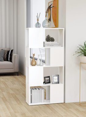 VidaXL Boekenkast/kamerscherm 60x24x124,5 cm bewerkt hout wit