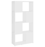 VidaXL Boekenkast/kamerscherm 60x24x124,5 cm bewerkt hout wit