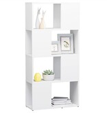 VidaXL Boekenkast/kamerscherm 60x24x124,5 cm bewerkt hout wit
