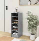 VidaXL Schoenenkast 31,5x35x90 cm bewerkt hout betongrijs