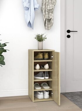 VidaXL Schoenenkast 32x35x70 cm spaanplaat sonoma eikenkleurig
