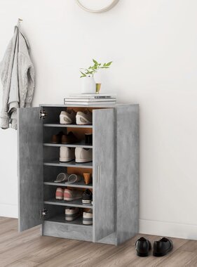 VidaXL Schoenenkast 60x35x92 cm bewerkt hout betongrijs