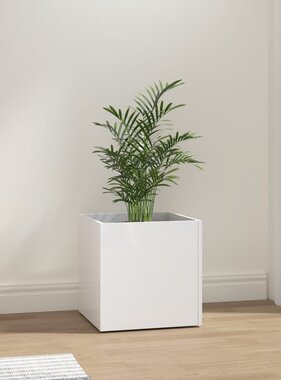 VidaXL Plantenbak 40x40x40 cm bewerkt hout hoogglans wit