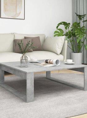 VidaXL Salontafel 100x100x35 cm bewerkt hout betongrijs